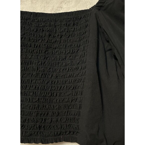Wild Fable Long Puffy Sleeve Crop Top Women’s Large Black Form Fitting ￼ - Picture 6 of 7